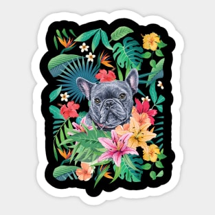 Tropical Blue Frenchie French Bulldog Sticker